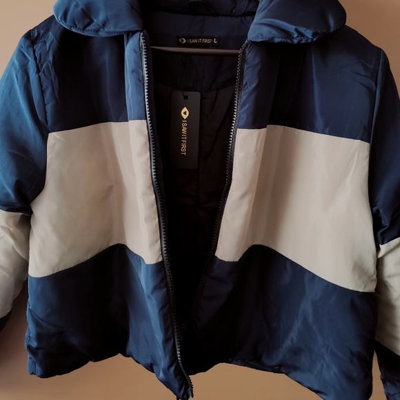 I Saw it First cropped puffer jacket  - NWT (L) - Picture 9 of 13